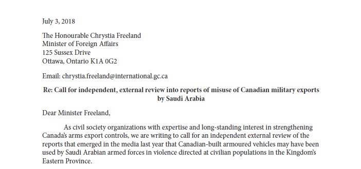 Call for independent review into use of Canadian-made armoured vehicles in Saudi Arabia
