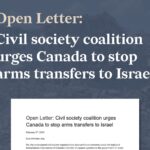 Open Letter: Civil society coalition urges Canada to stop arms transfers to Israel