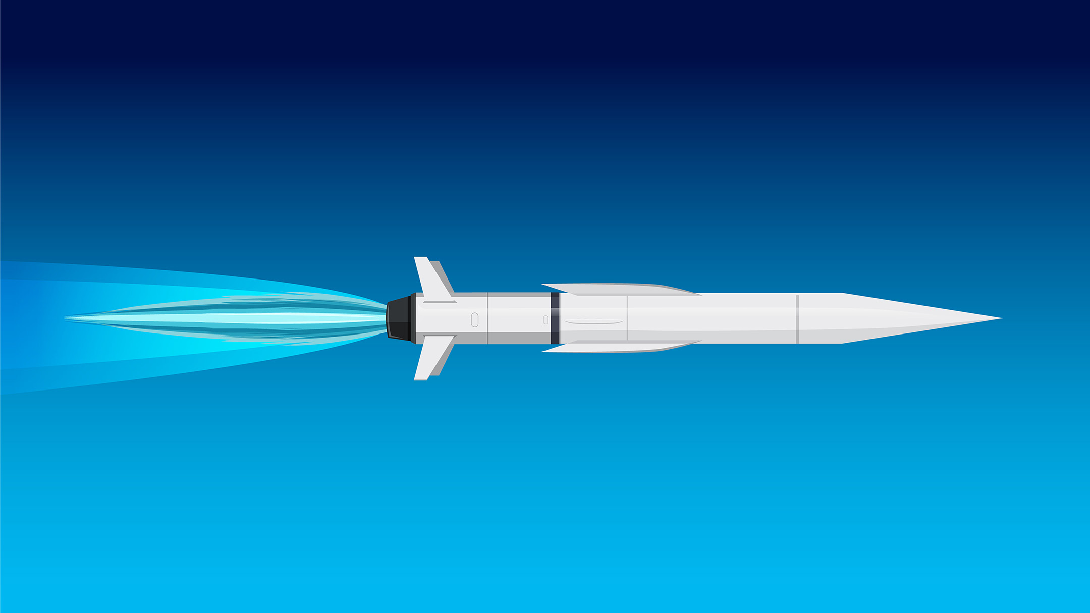 rendering of hypersonic missile in air