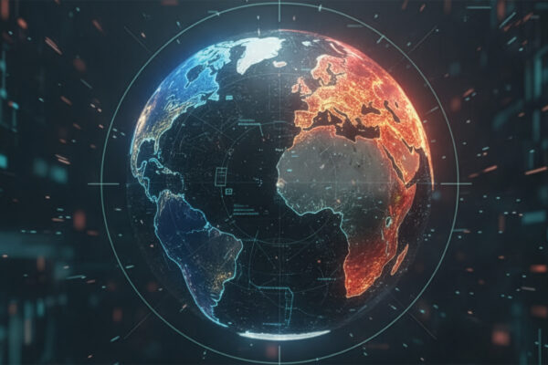 Digital earth on dark background