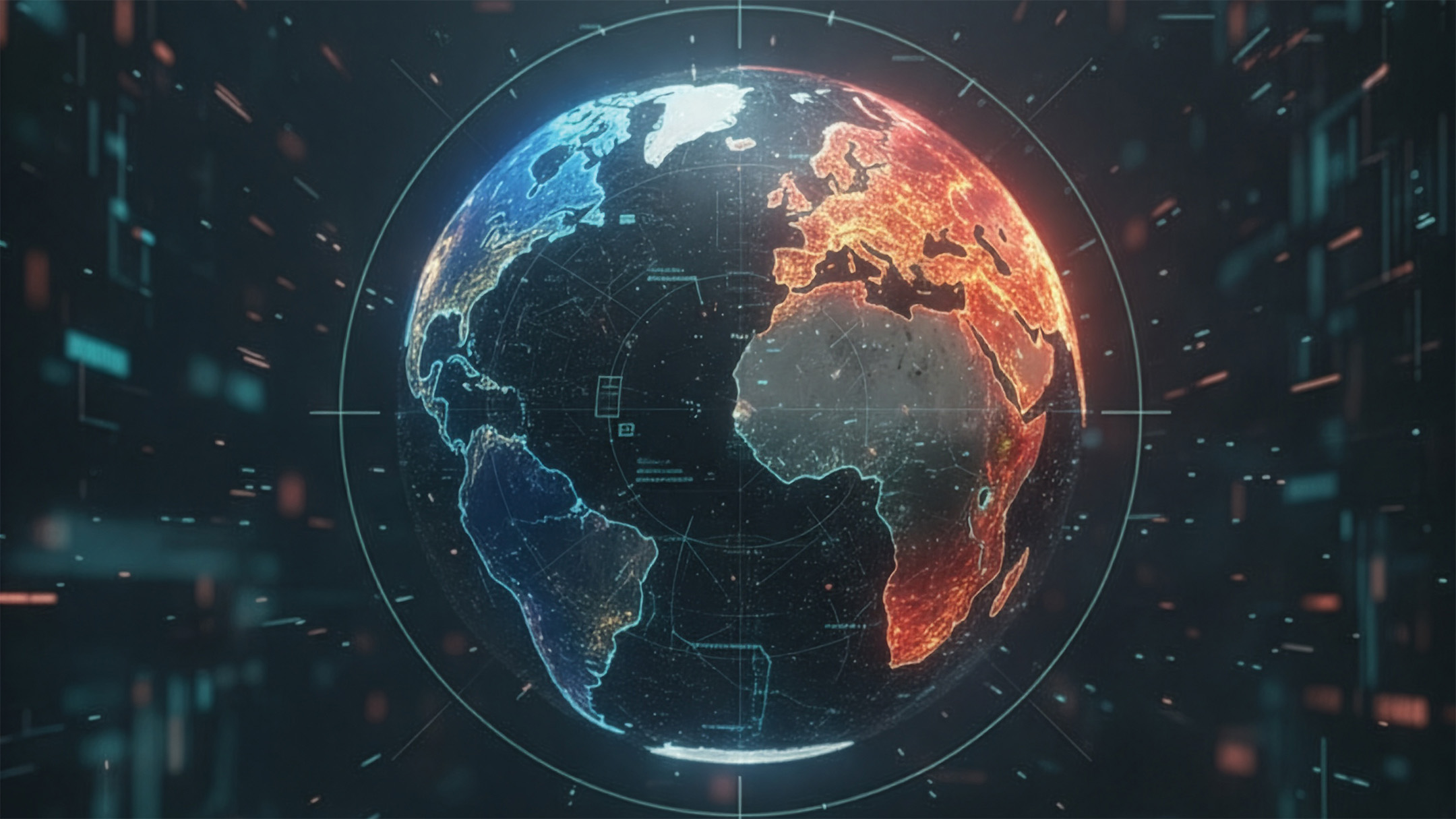 Digital earth on dark background