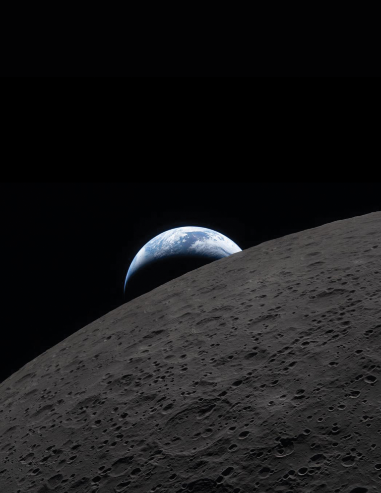 The earth as seen from Artemis II behind the moon